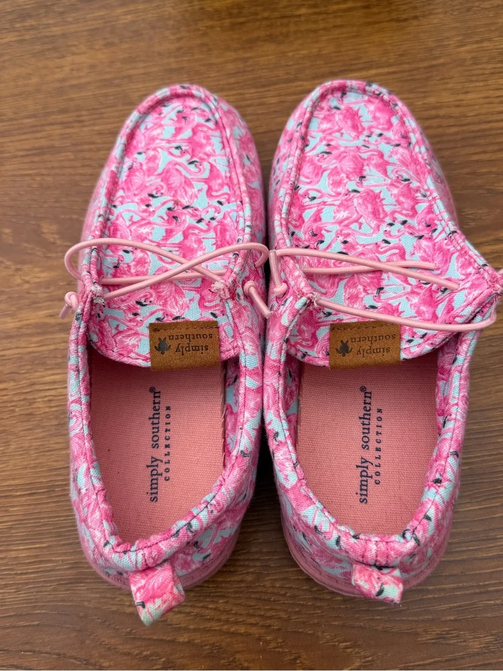 Simply Southern Flamingo Casual Shoes Girls Size 2 Pink Slip On